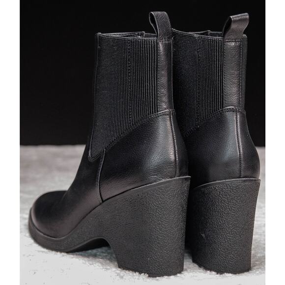 Aerosoles Mylo Black Leather Wedge Ankle Boots Womens Size 11rac - Picture 16 of 16